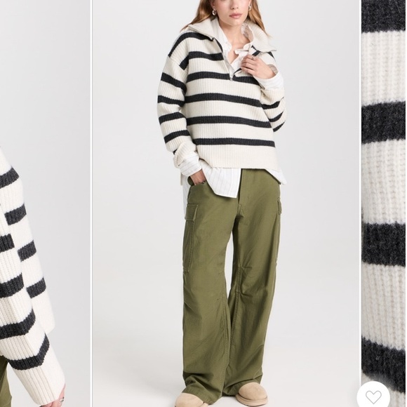 Alex Mill Sweaters - Alex MILL Felix Zip Merino in Stripe